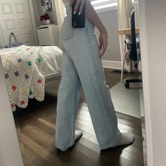 GARAGE WIDE LEG RIPPED JEANS - Picture 3 of 3